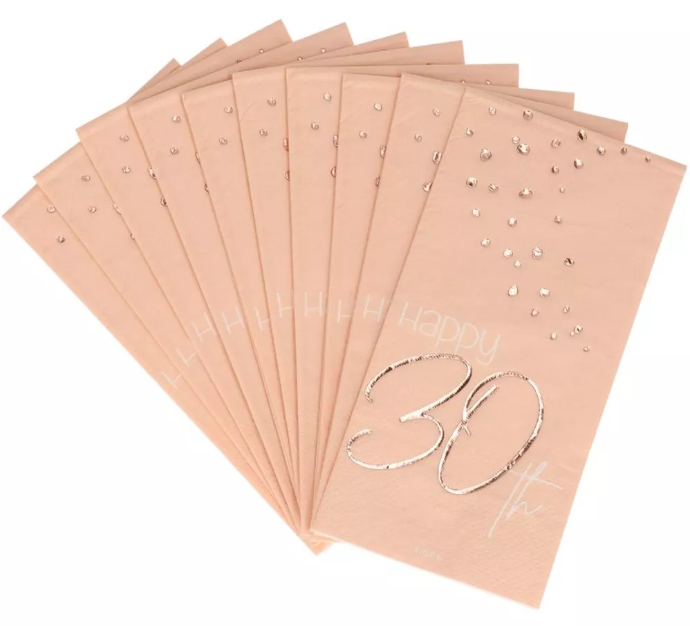 10 tovaglioli 30° compleanno rosa elegant blush