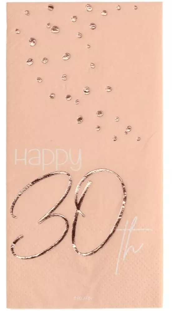 10 tovaglioli 30° compleanno rosa elegant blush