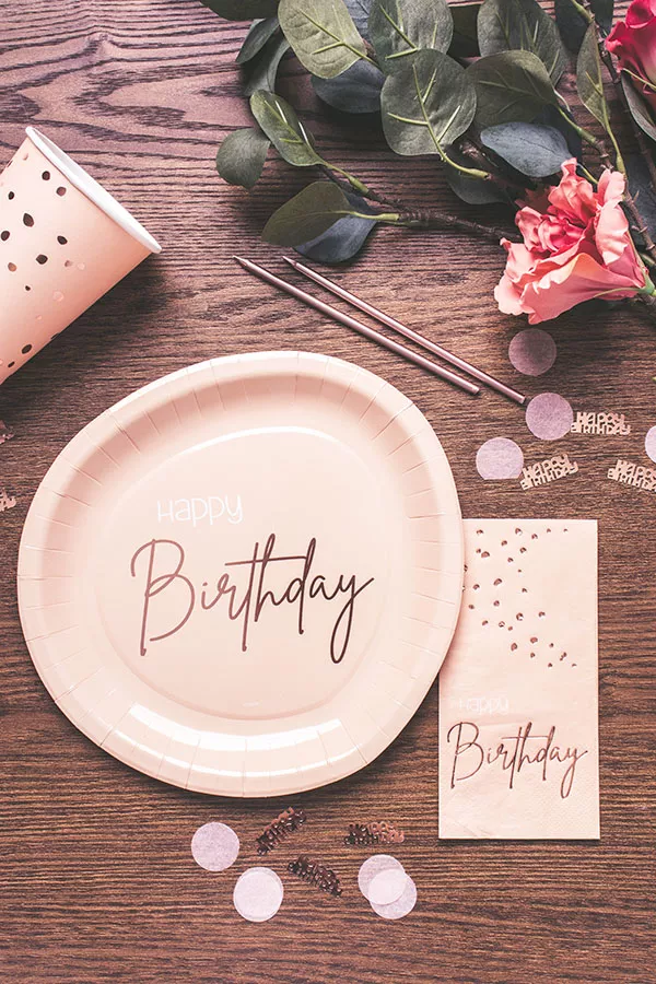 10 tovaglioli 30° compleanno rosa elegant blush