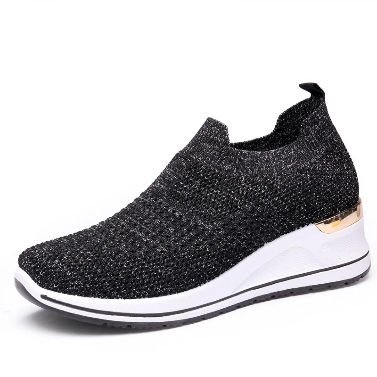 2022 maglia elasticizzata lavorata a maglia calzino scarpe scarpe da ginnastica estive donna slip on mocassini con plateau sport