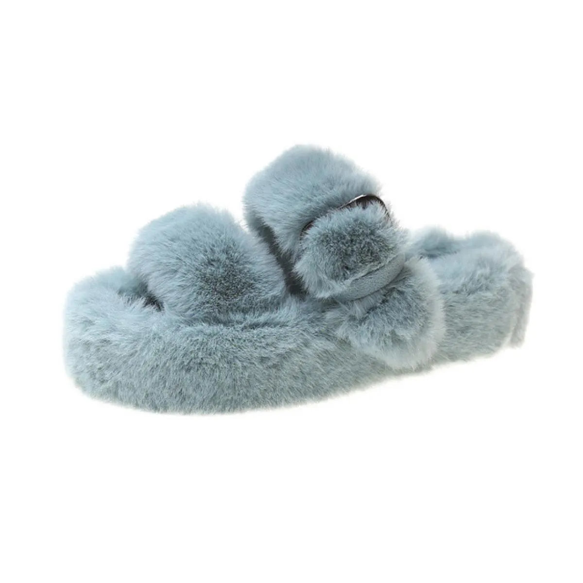 2022 moda invernale morbido caldo comfort piatto pantofola in pelliccia designer di marca slip on mocassini muli infradito casua