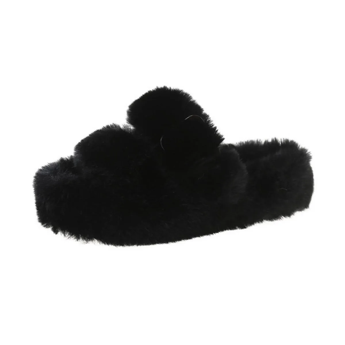 2022 moda invernale morbido caldo comfort piatto pantofola in pelliccia designer di marca slip on mocassini muli infradito casua