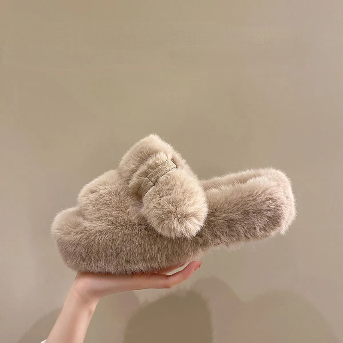 2022 moda invernale morbido caldo comfort piatto pantofola in pelliccia designer di marca slip on mocassini muli infradito casua