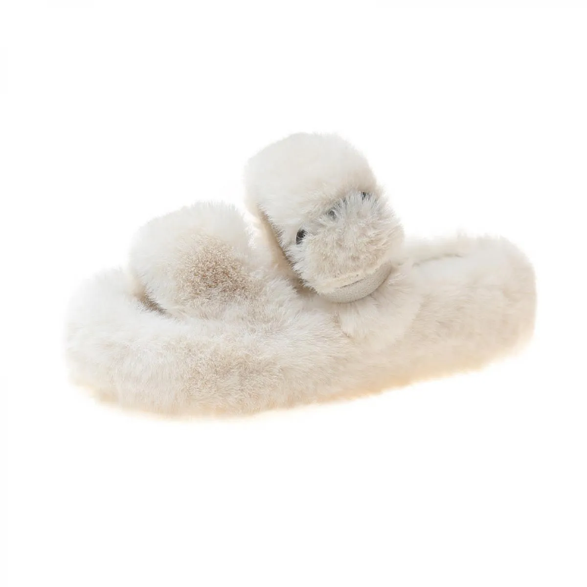 2022 moda invernale morbido caldo comfort piatto pantofola in pelliccia designer di marca slip on mocassini muli infradito casua