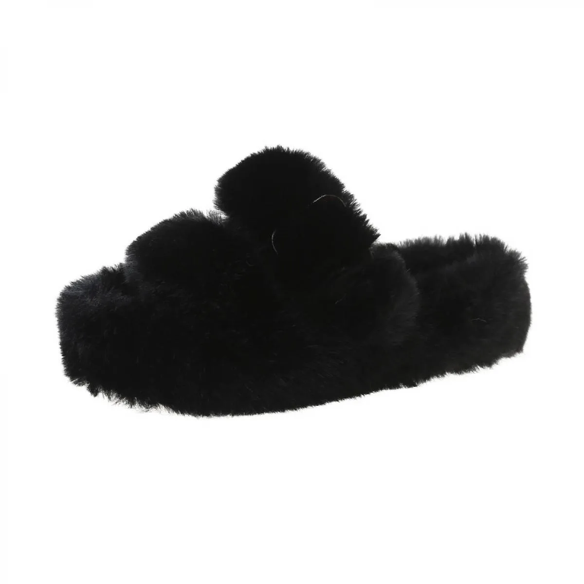 2022 moda invernale morbido caldo comfort piatto pantofola in pelliccia designer di marca slip on mocassini muli infradito casua