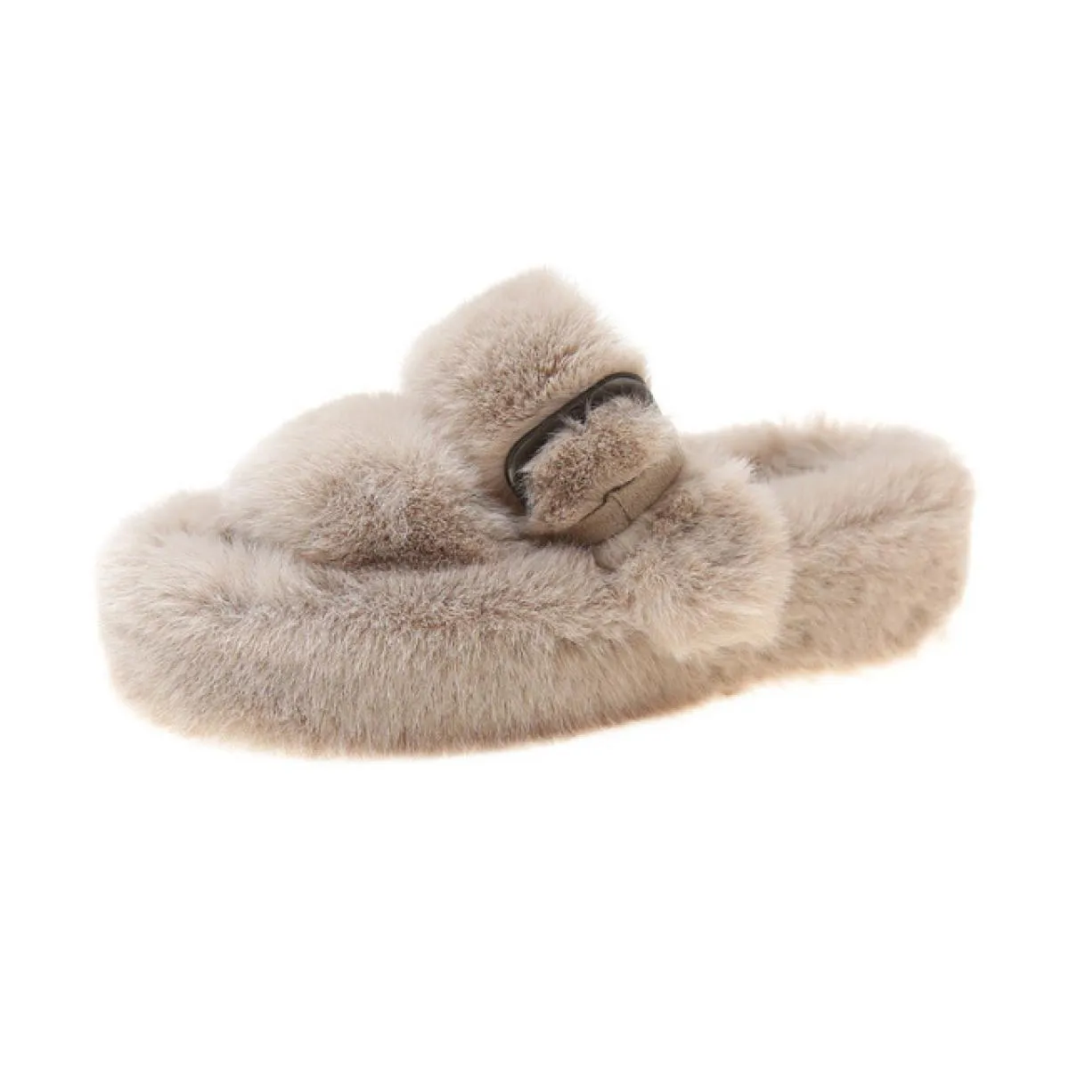 2022 moda invernale morbido caldo comfort piatto pantofola in pelliccia designer di marca slip on mocassini muli infradito casua