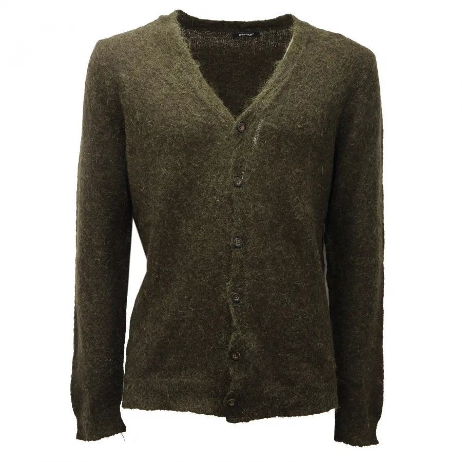 5008AF maglione cardigan uomo OFFICINA36 green sweater man