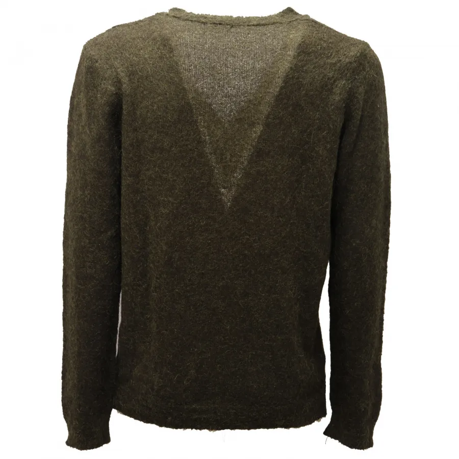 5008AF maglione cardigan uomo OFFICINA36 green sweater man