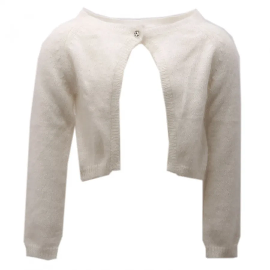 5425AE cardigan bimba girl MONNALISA off white angora blend sweater kids