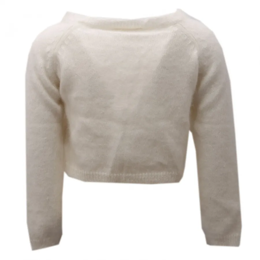 5425AE cardigan bimba girl MONNALISA off white angora blend sweater kids