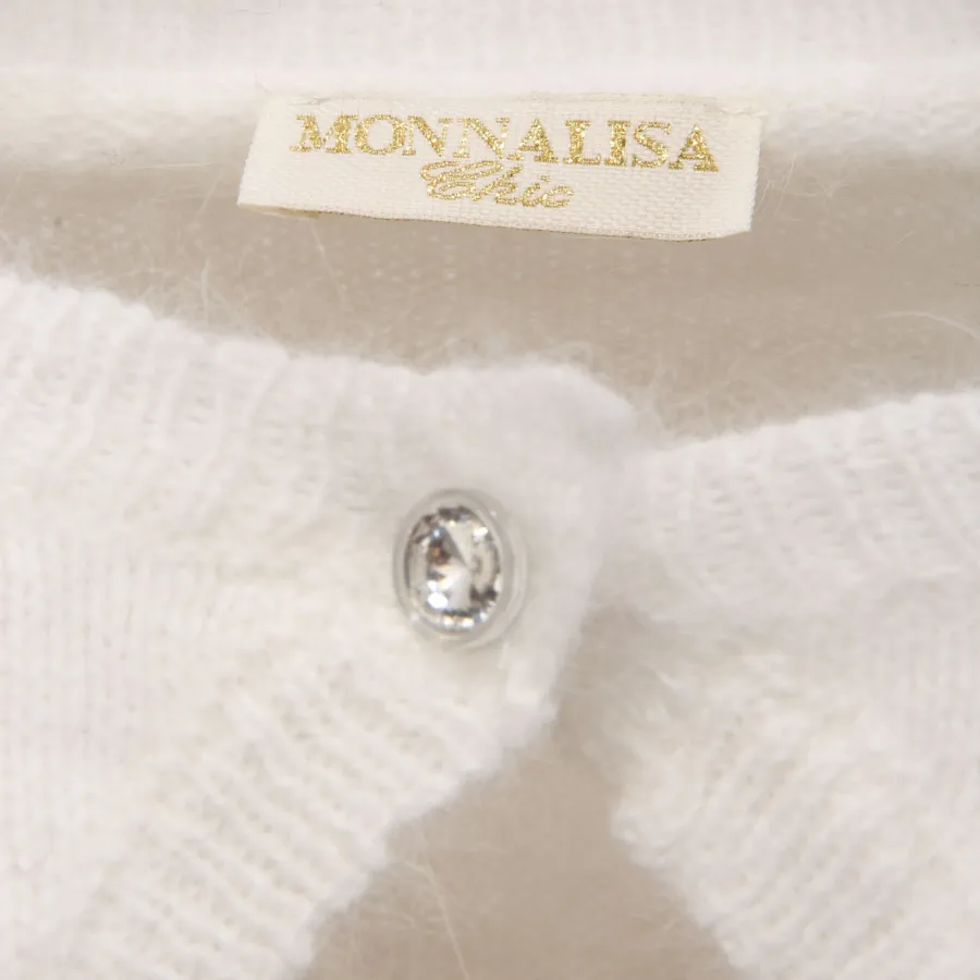 5425AE cardigan bimba girl MONNALISA off white angora blend sweater kids