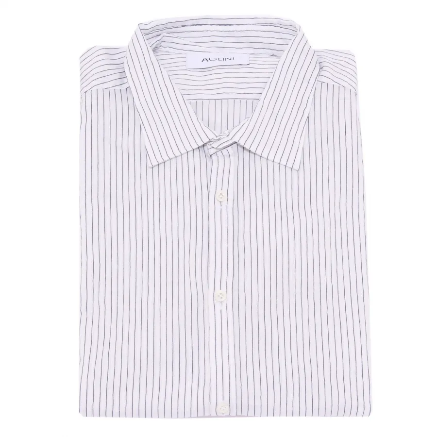 8756K camicia uomo AGLINI DAVID SLIM FIT  blue white  shirt man