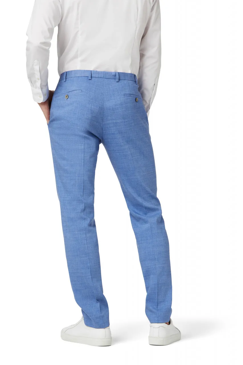 Abito digel slim fit azzurro sfoderato in misto lino
