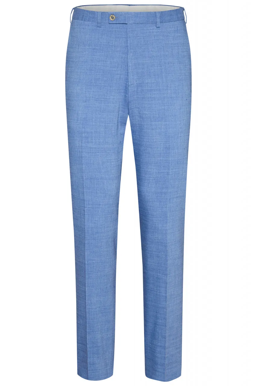 Abito digel slim fit azzurro sfoderato in misto lino