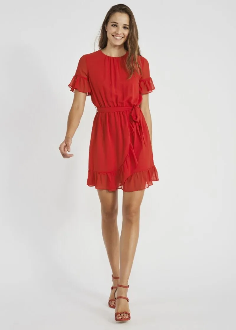 Abito in georgette con rouche