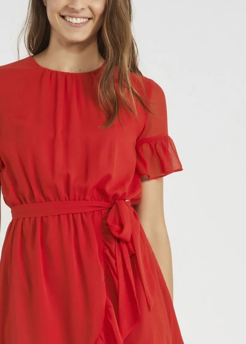 Abito in georgette con rouche