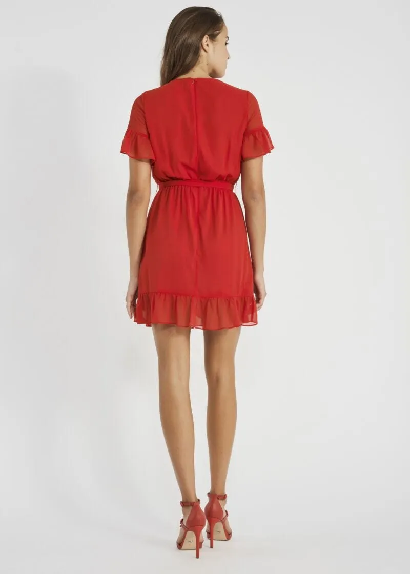 Abito in georgette con rouche