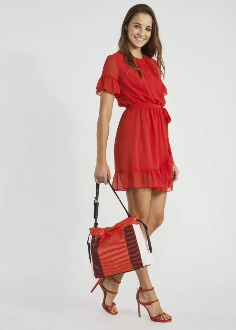 Abito in georgette con rouche