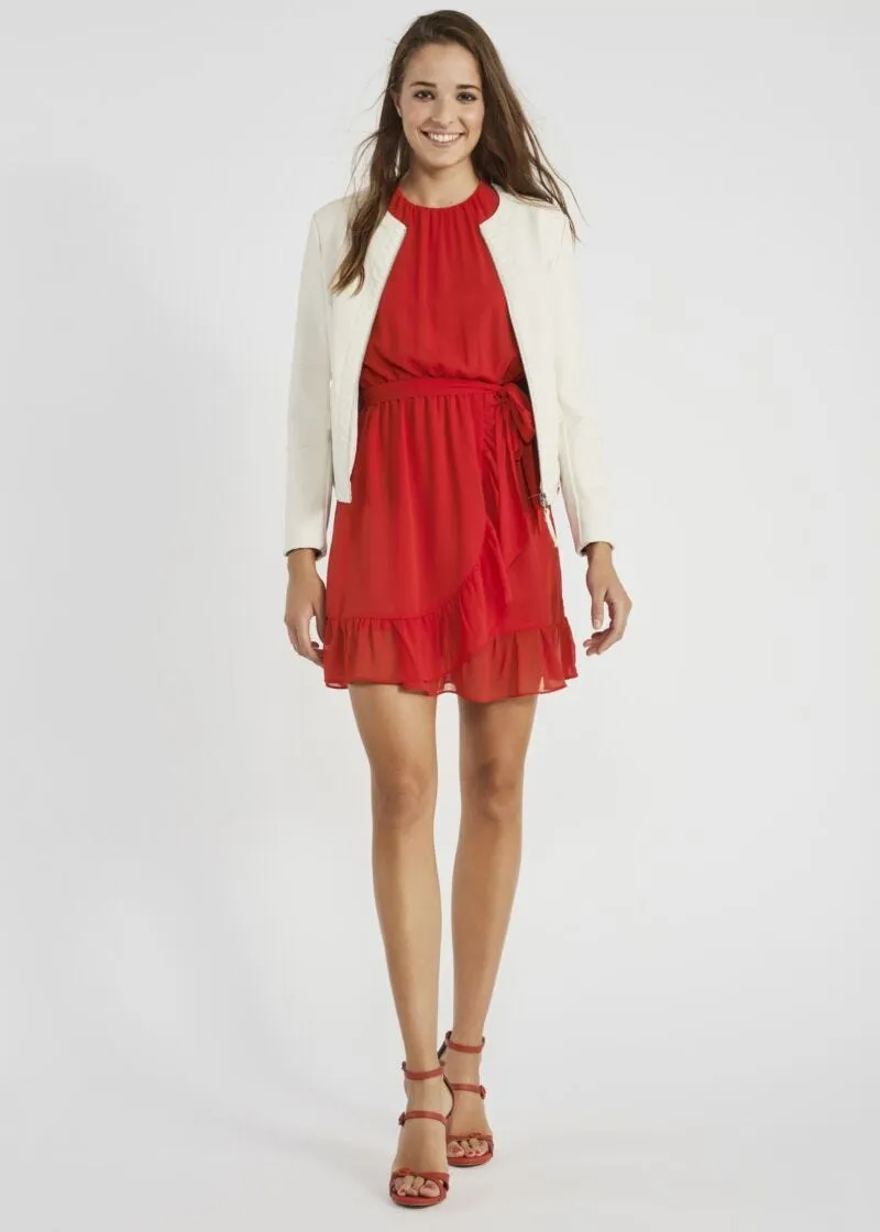 Abito in georgette con rouche