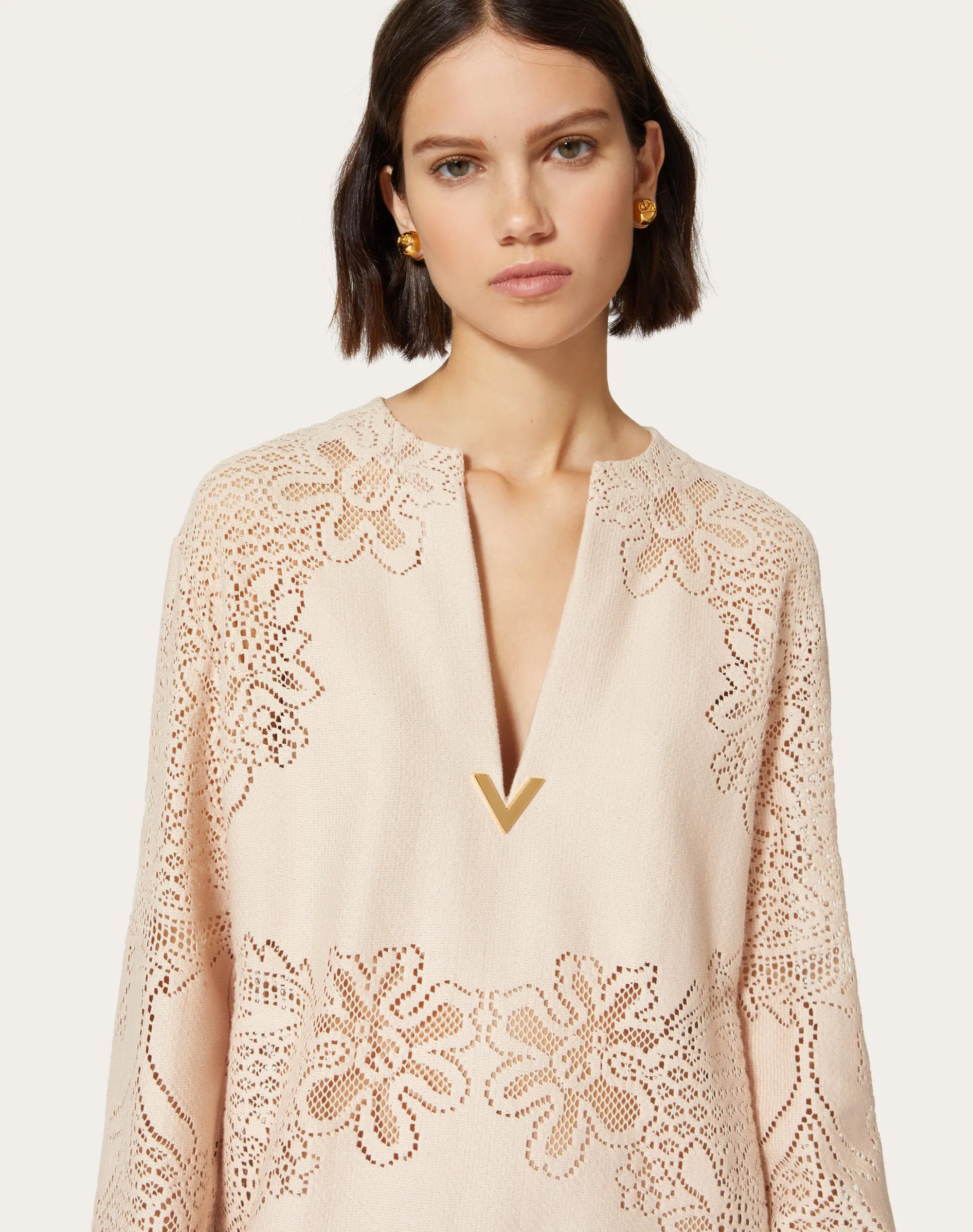 ABITO IN VALENTINO COTTON GUIPURE JARDIN PLAT