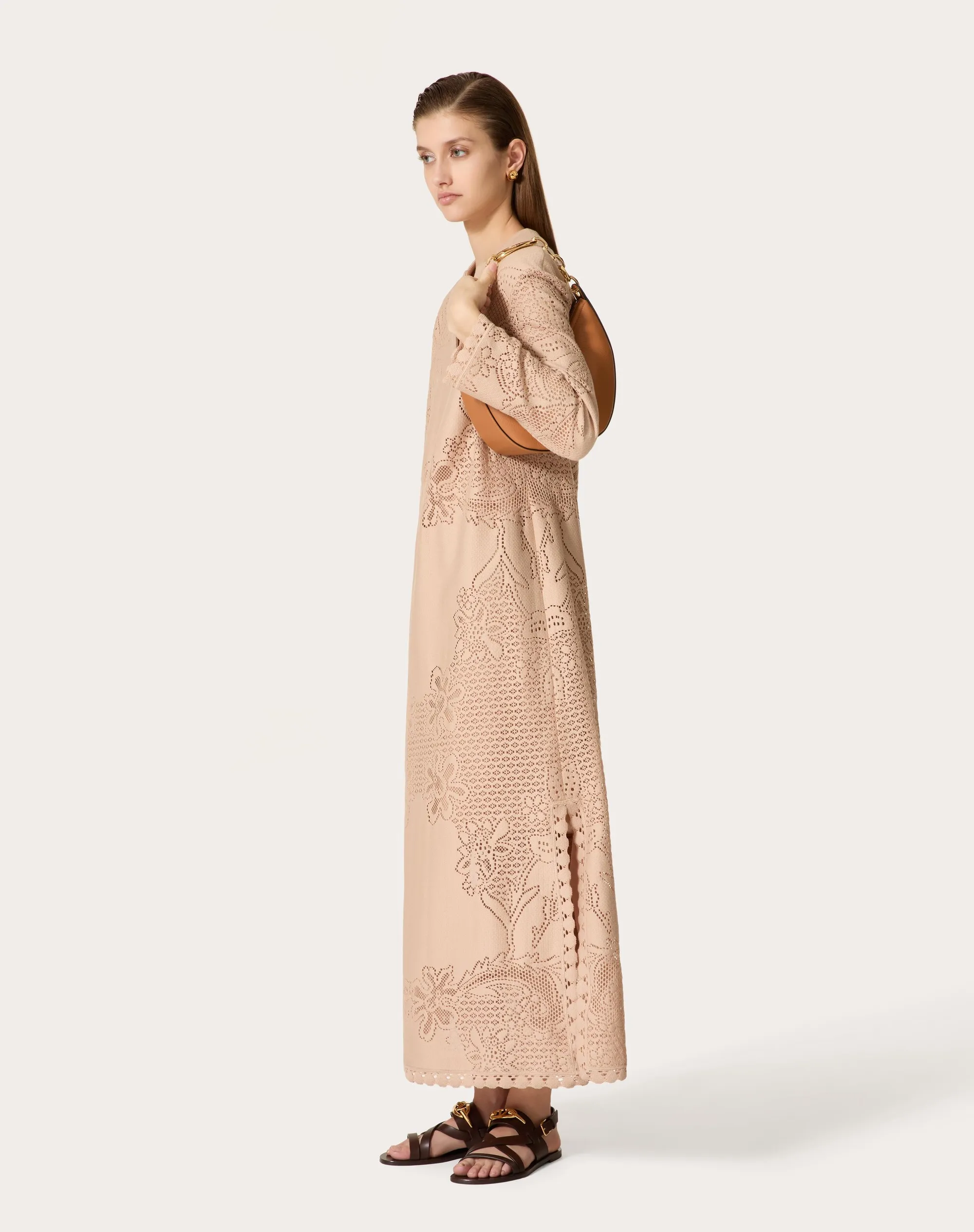 ABITO LUNGO IN VALENTINO COTTON GUIPURE JARDIN PLAT