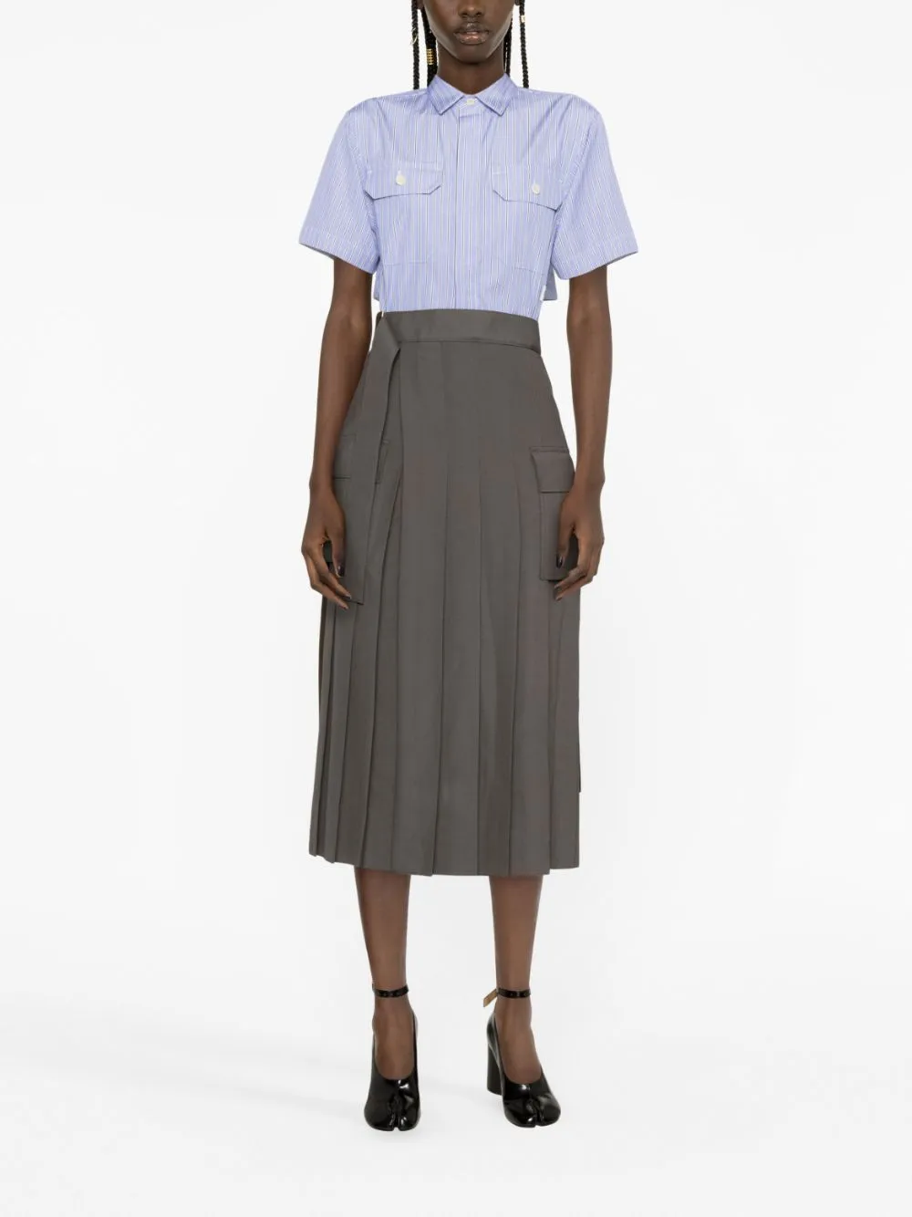 abito midi con camicia e gonna