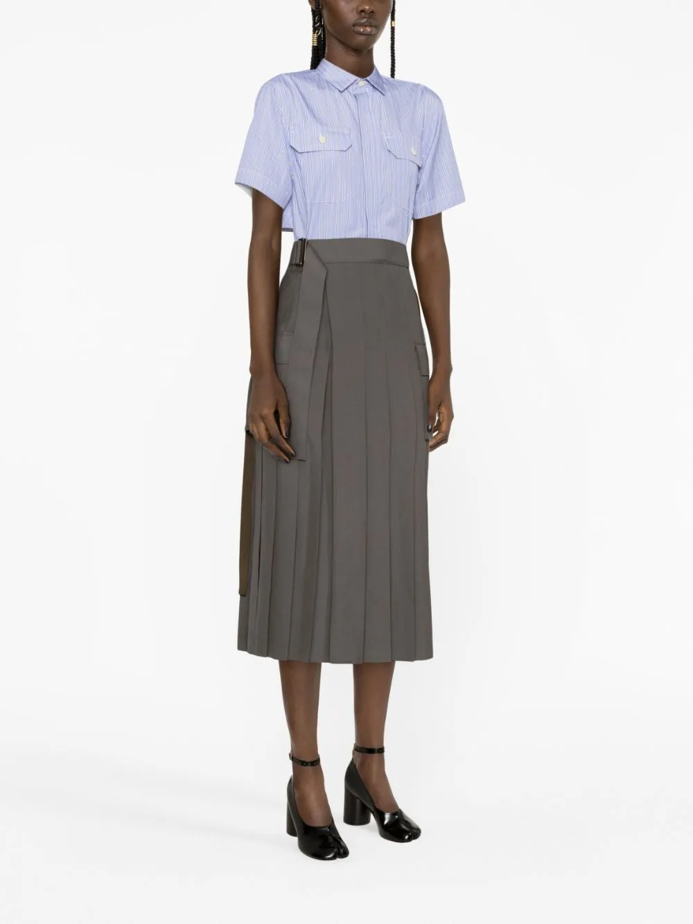 abito midi con camicia e gonna