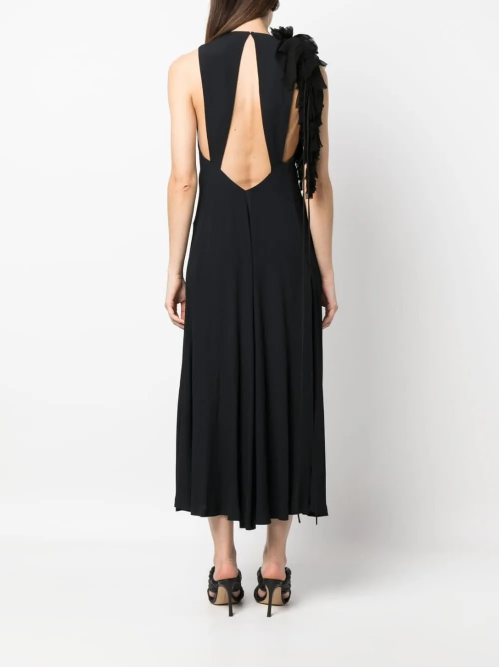 abito midi con fiore