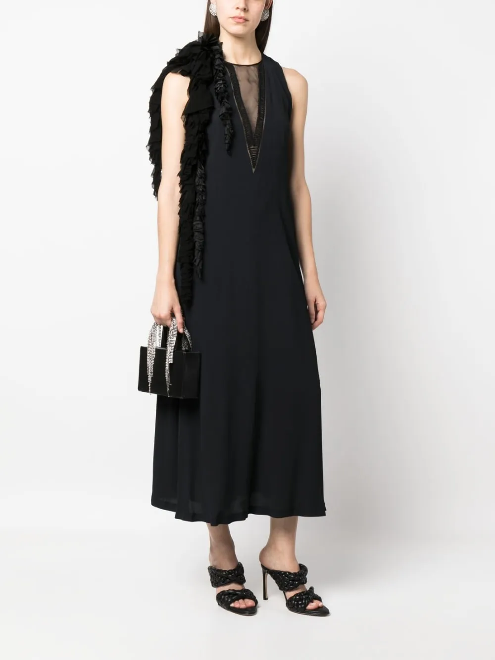 abito midi con fiore