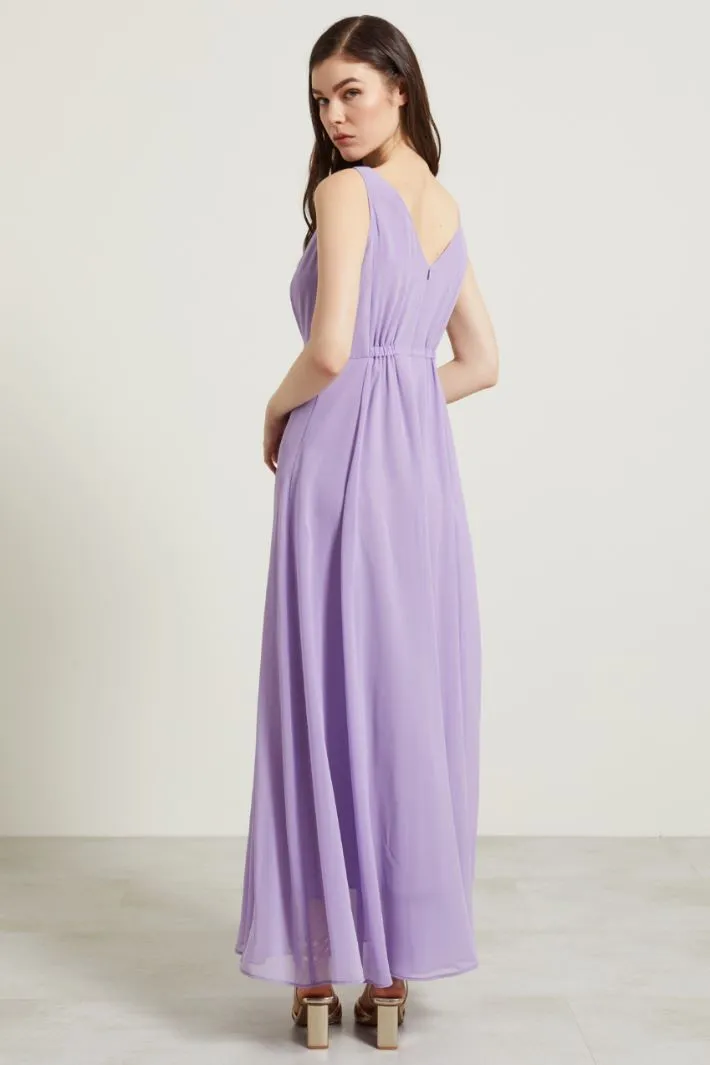 Abito smanicato in georgette