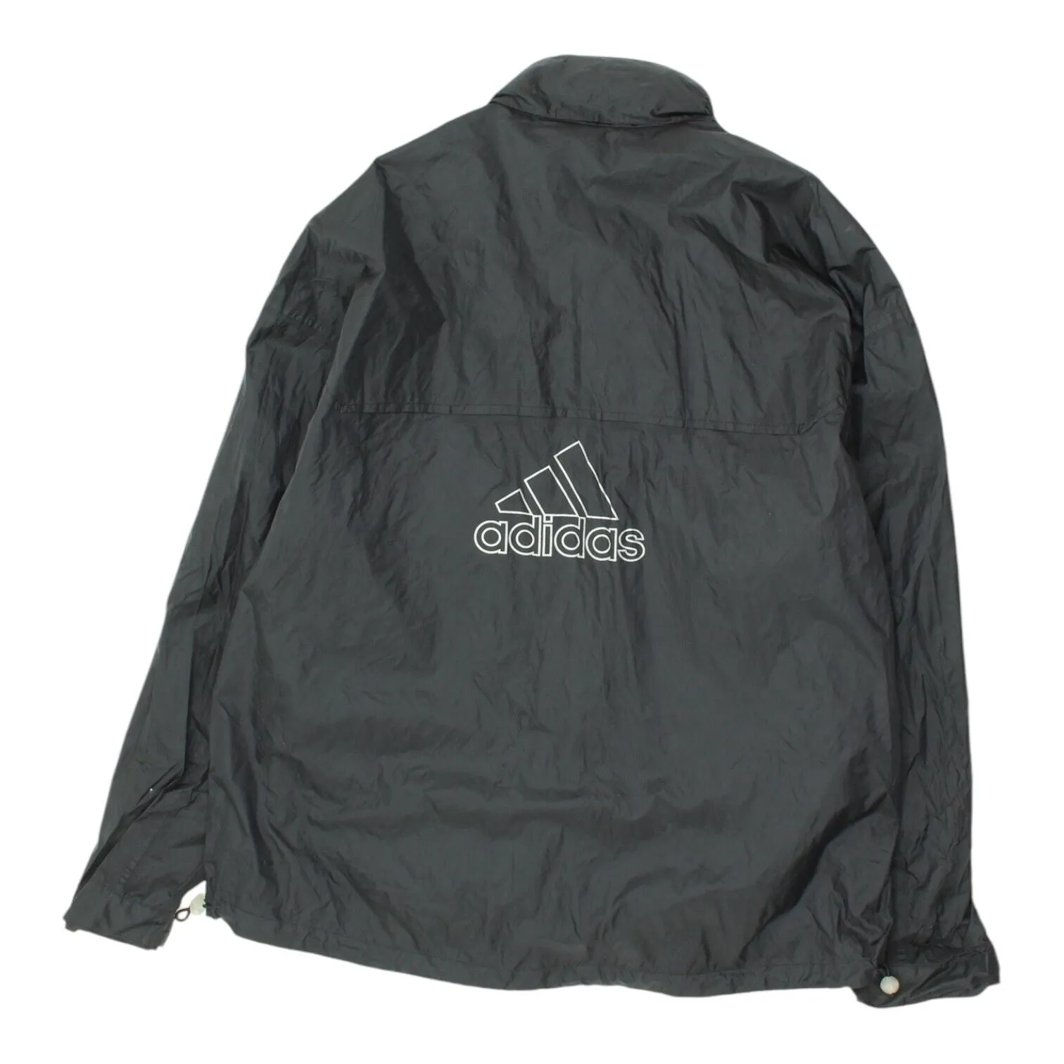 Adidas Mens Black Rain Jacket | Vintage Tracksuit Top Sportswear VTG