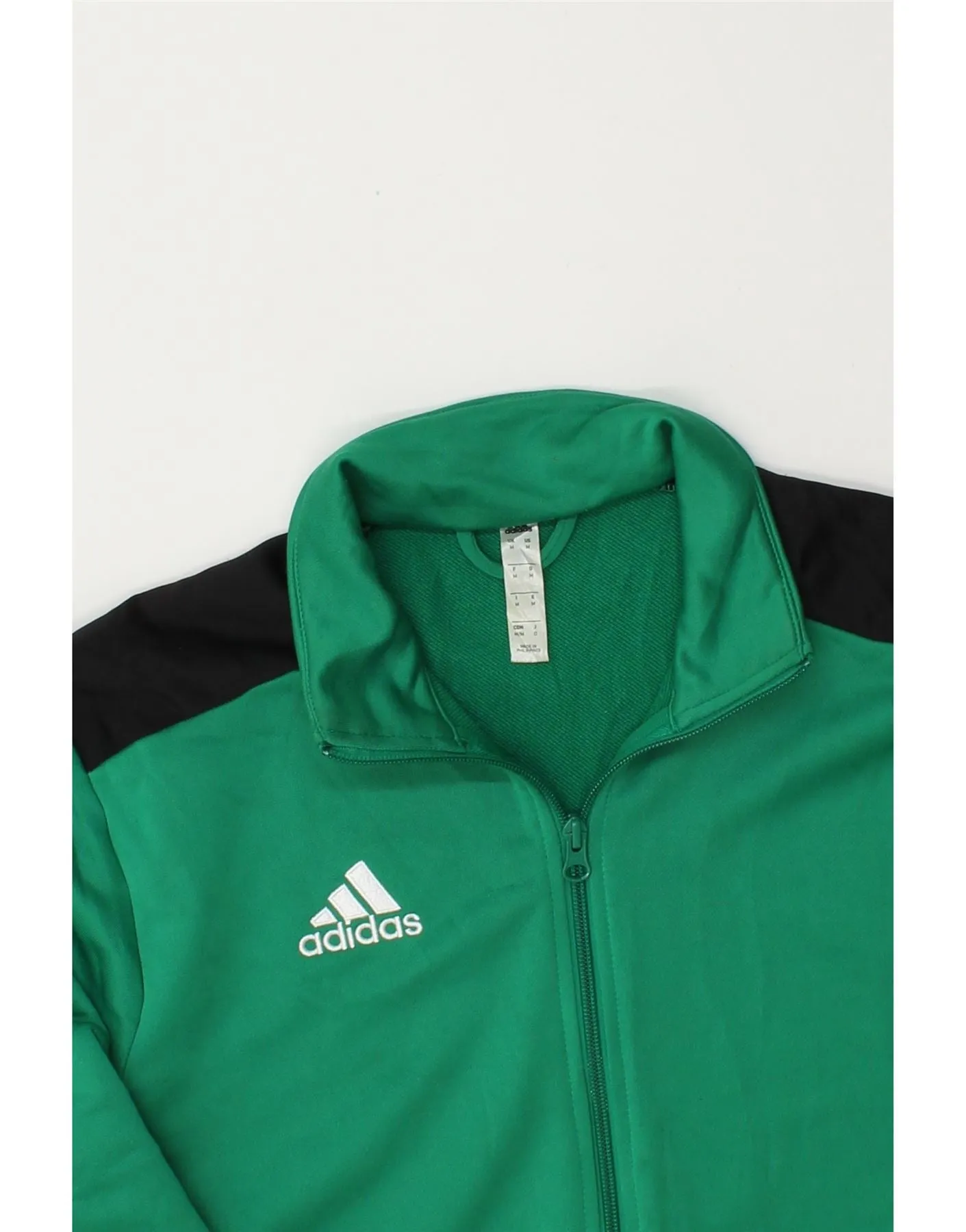 ADIDAS Mens Graphic Tracksuit Top Jacket Medium Green Colourblock