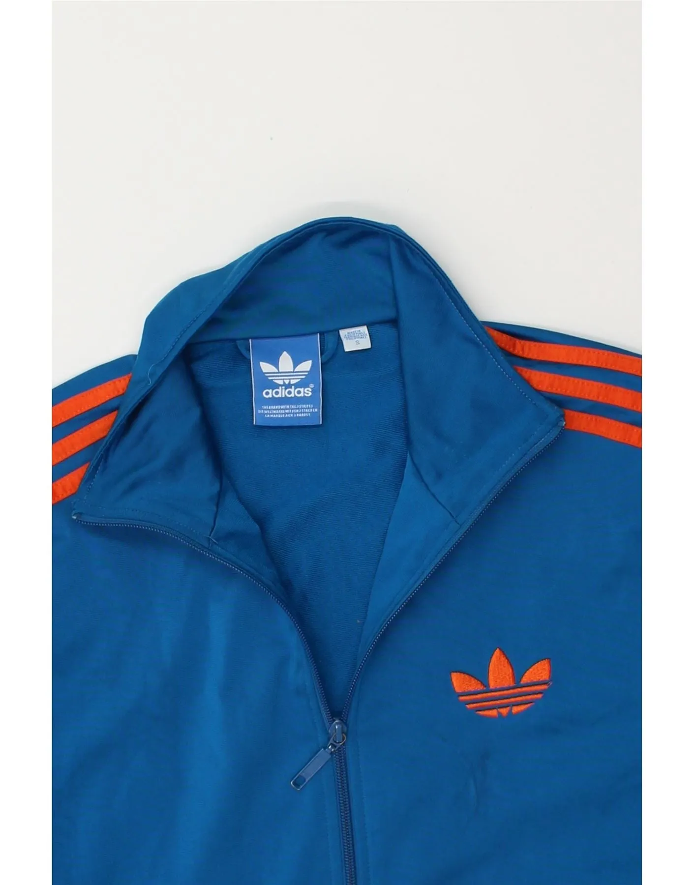 ADIDAS Mens Tracksuit Top Jacket Small Blue Polyester