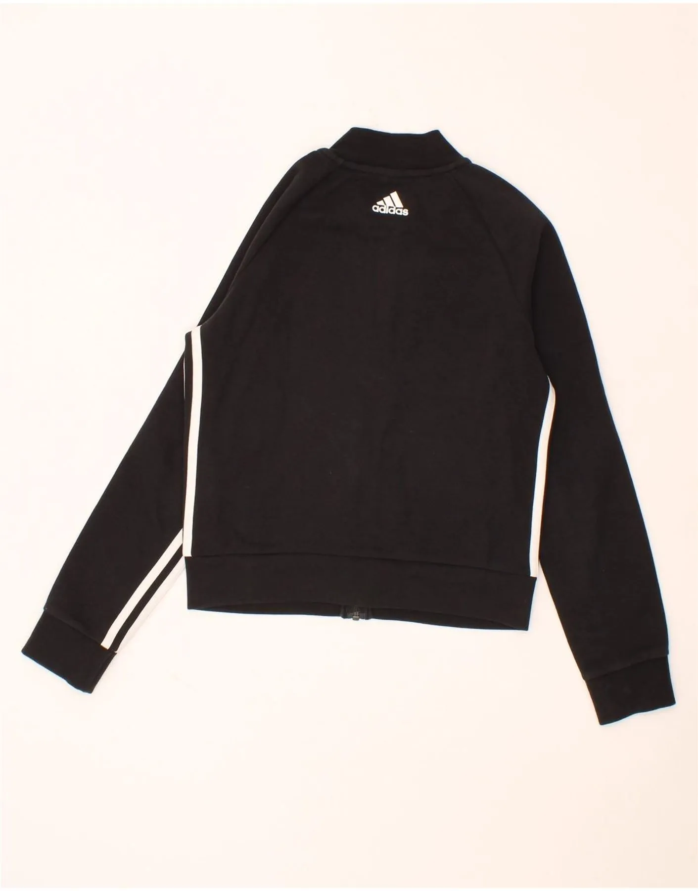 ADIDAS Womens Tracksuit Top Jacket UK 4/6 XS Black Cotton