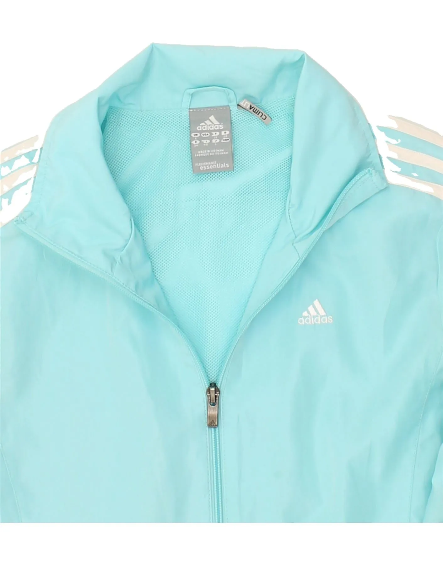 ADIDAS Womens Tracksuit Top Jacket UK 8 Small Blue Polyester
