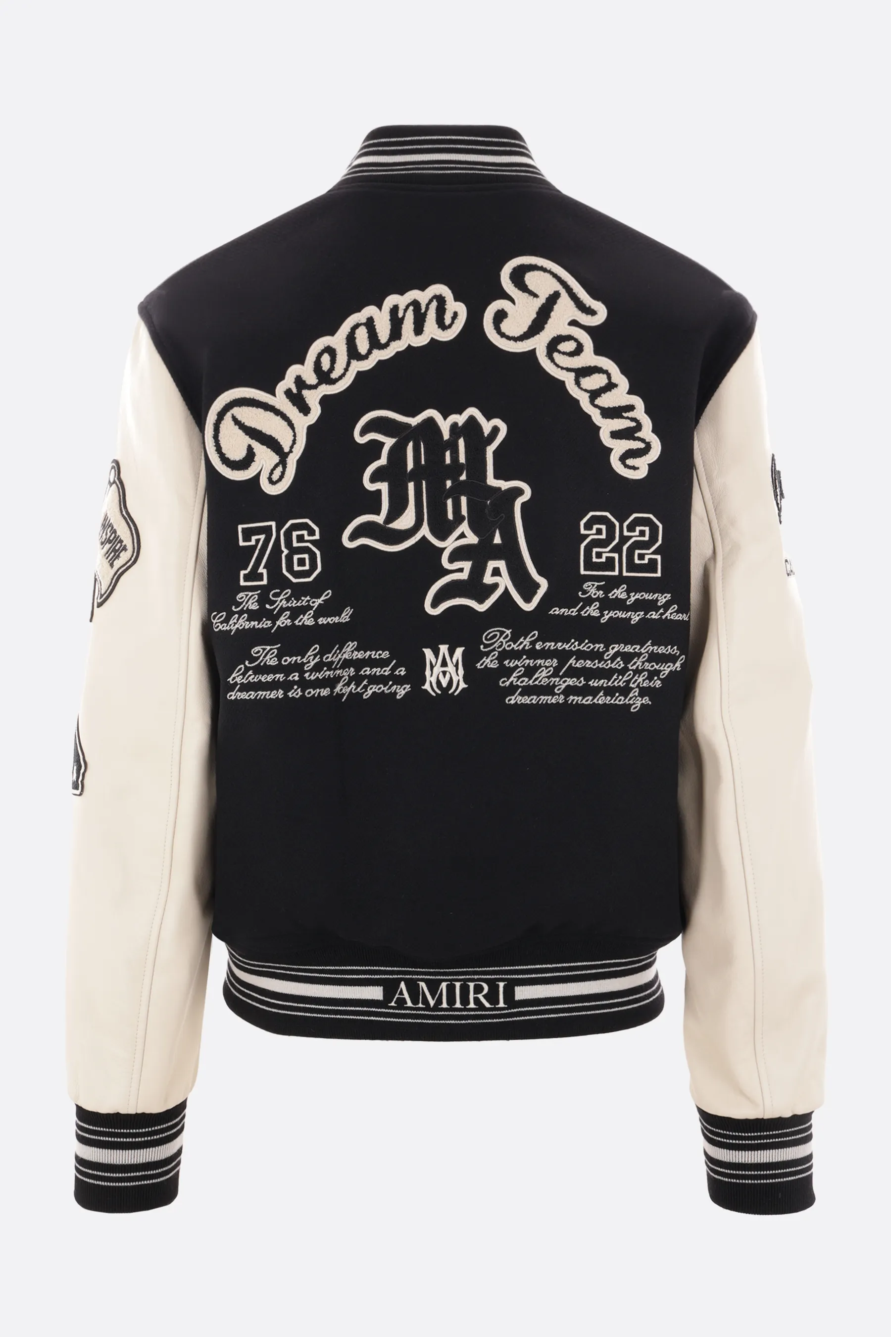  AMIRI giubbotto varsity Dream Team in misto lana e pelle 