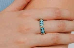 Anello con stampa, ART2221, blu