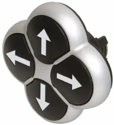 Attuatore pulsante tipo Instabile 70002672 M22-DI4-S-X7+M22-A4 Eaton serie RMQ Titan M22, Nero