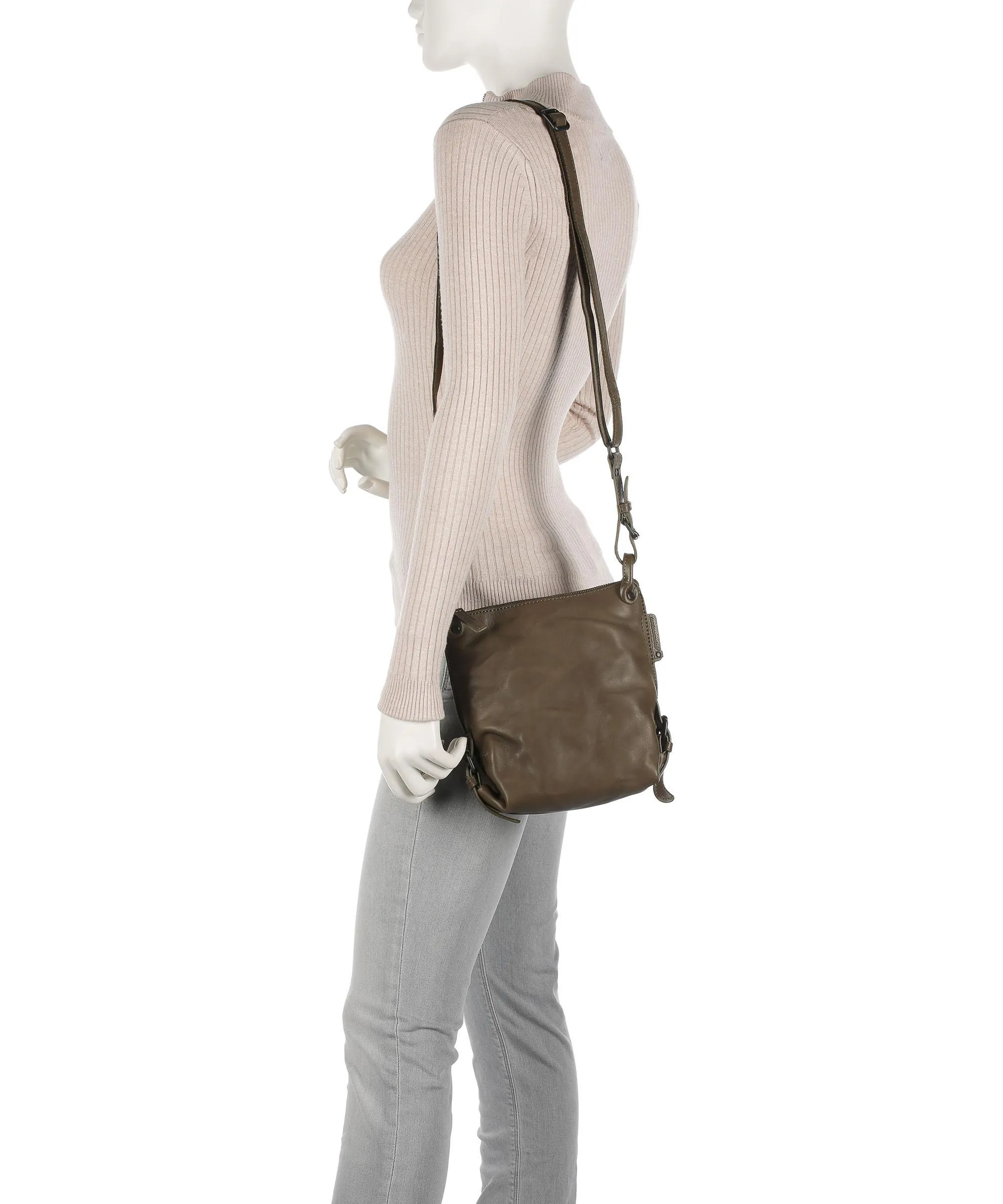  Aunts & Uncles Grandma's Luxury Club Mrs. Chocolate Cookie Borsa a tracolla pelle di vacchetta grana verde-oliva  