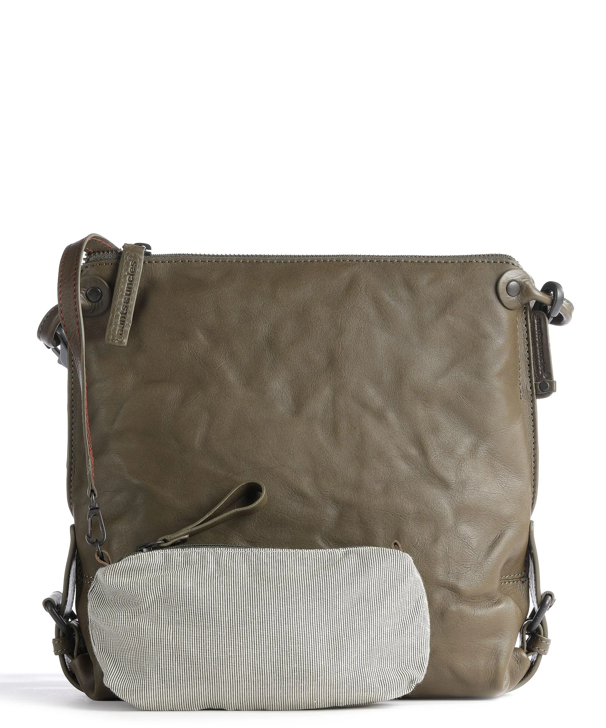  Aunts & Uncles Grandma's Luxury Club Mrs. Raisin Cookie Borsa a tracolla pelle di vacchetta grana verde-oliva  