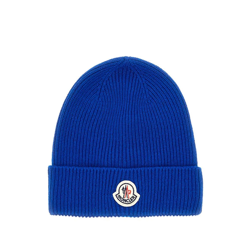 Beanie in lana con patch logo