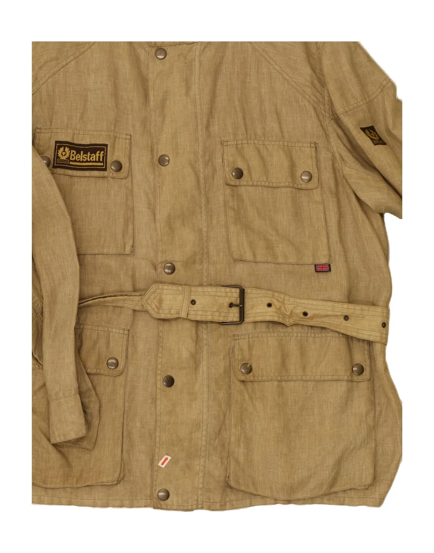 BELSTAFF Mens Utility Jacket UK 44 2XL Beige Linen