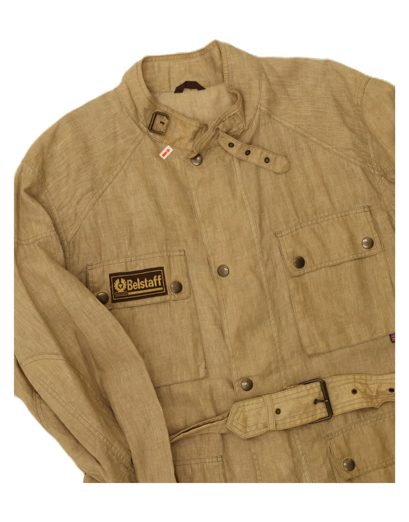 BELSTAFF Mens Utility Jacket UK 44 2XL Beige Linen