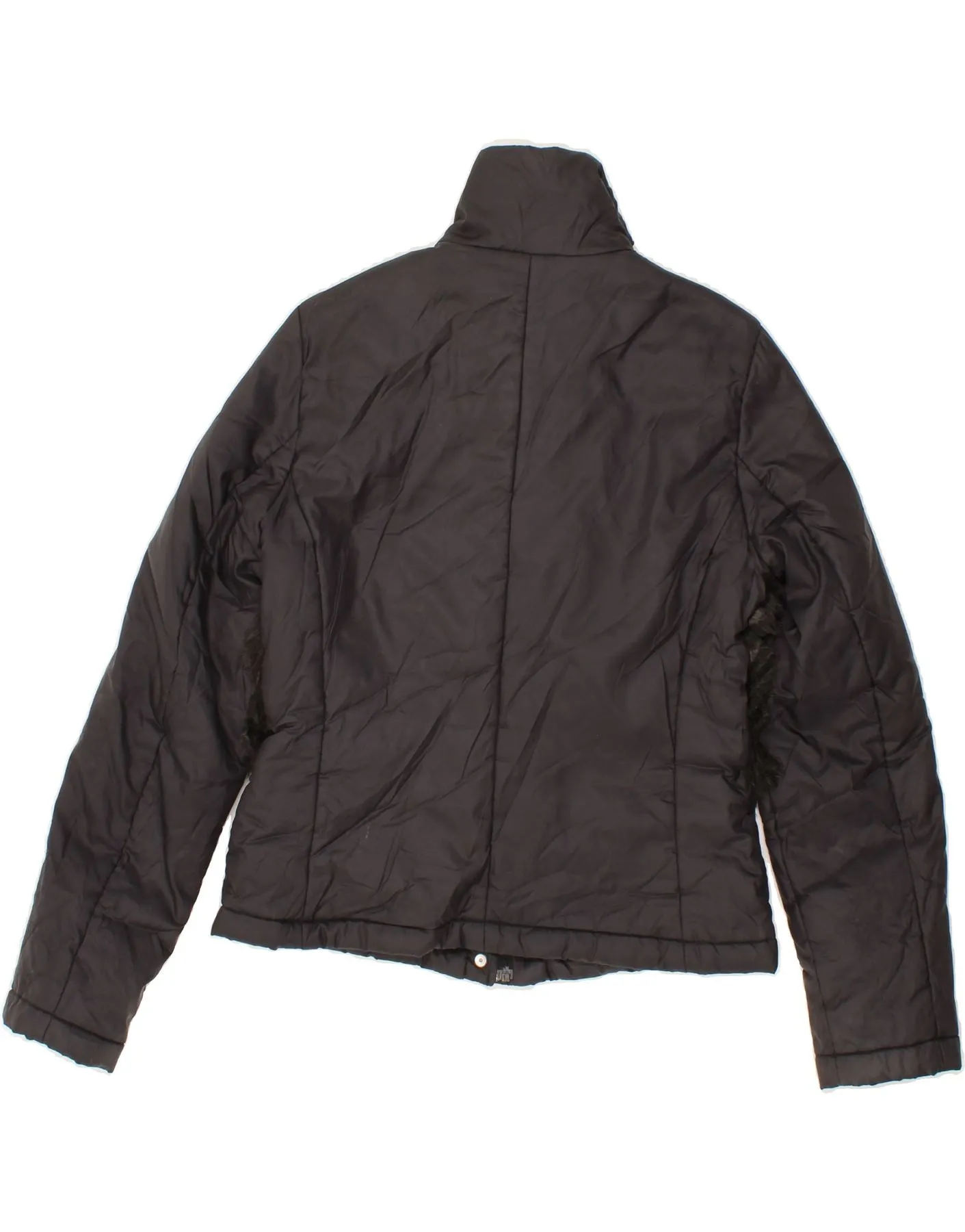BENETTON Womens Padded Jacket IT 44 Medium Black Polyamide