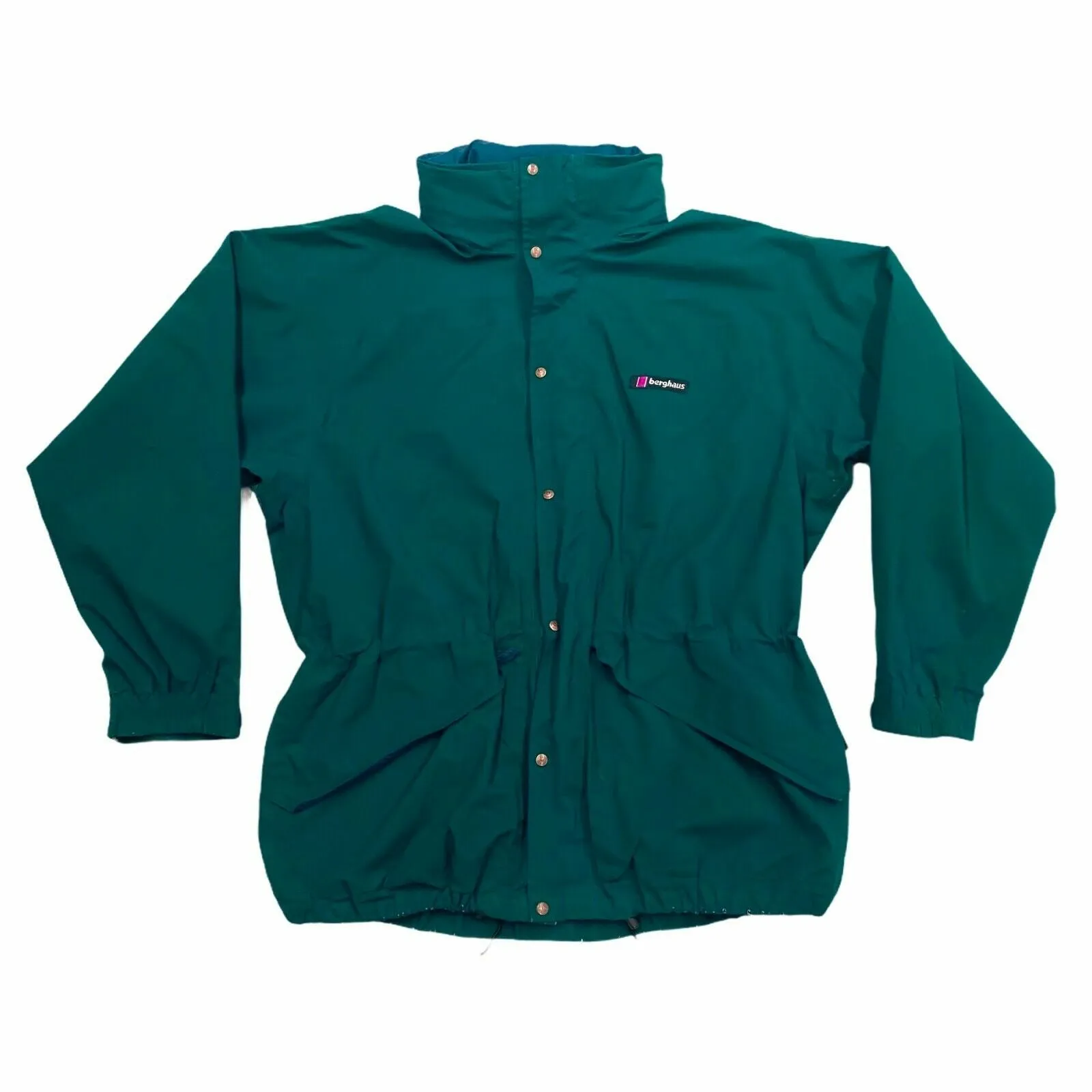 Berghaus Rain Coat | Vintage 90s Sports Activewear Hiking Climb Green Jacket VTG