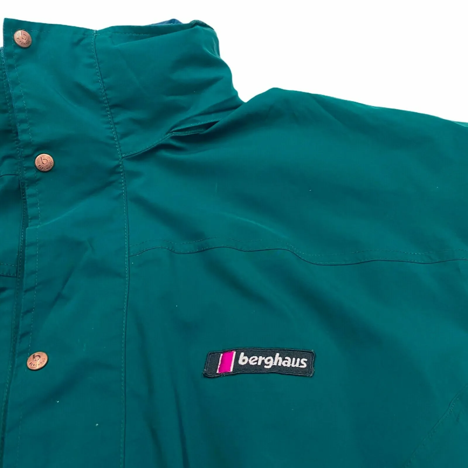 Berghaus Rain Coat | Vintage 90s Sports Activewear Hiking Climb Green Jacket VTG