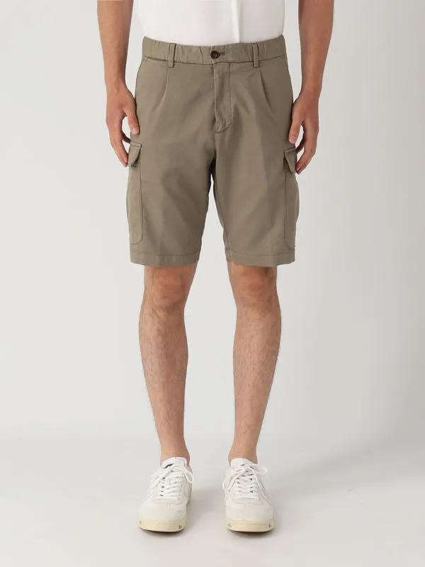 Bermuda uomo Briglia cargo in misto cotone Militare