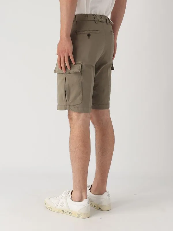 Bermuda uomo Briglia cargo in misto cotone Militare