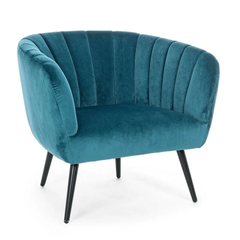 Bizzotto Poltrona Avril blu pavone