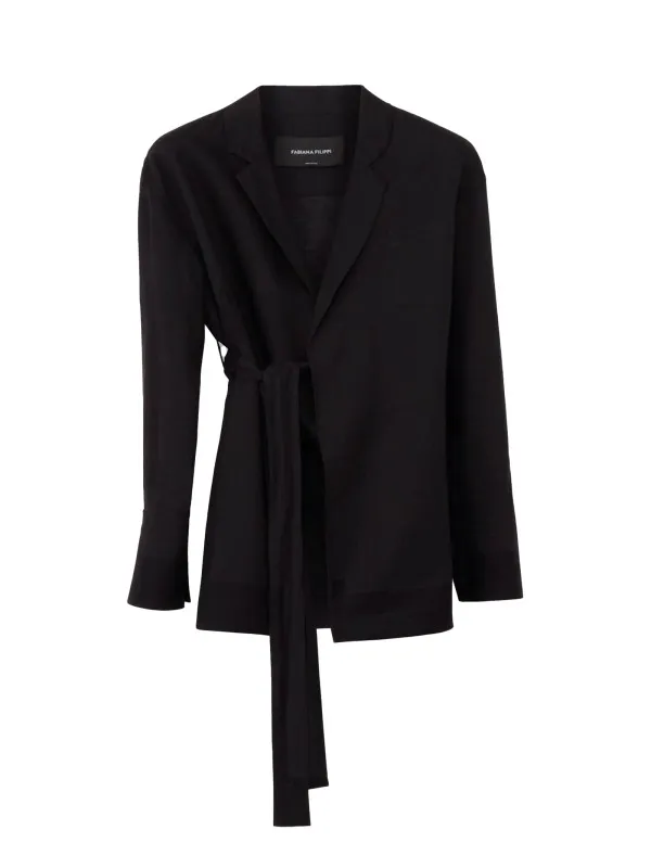 Black linen canvas jacket